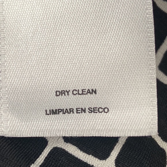 Nine West black with white printed squares draped on side midi dress - Picture 7 of 8